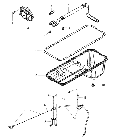 2008 Dodge Ram 3500 Pan-Engine Oil Diagram for 68035413AA