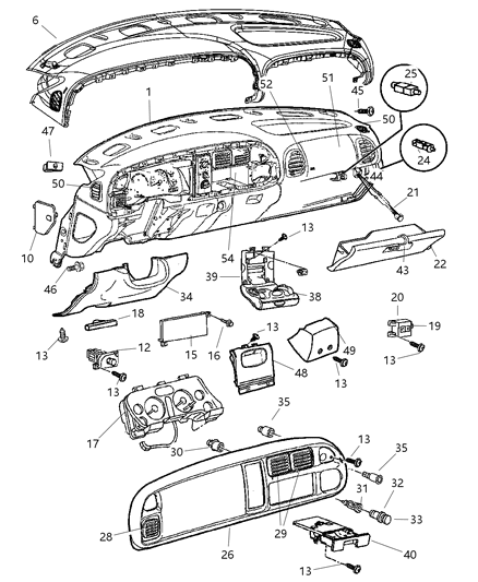 2001 Dodge Ram 1500 Instrument Panel Diagram