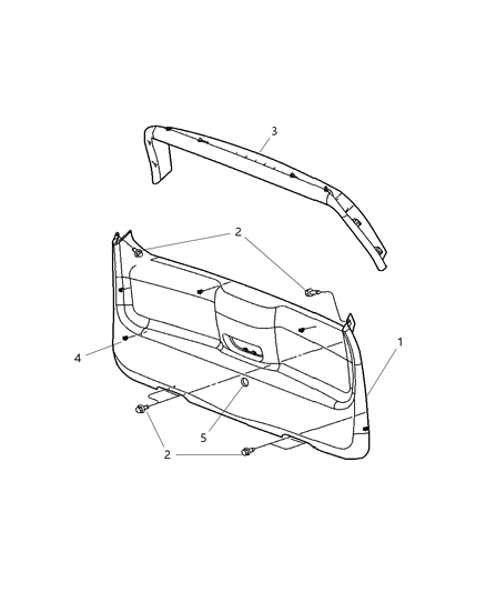 2004 Dodge Durango Panel-LIFTGATE Trim Upper Diagram for 5HS08BDXAC