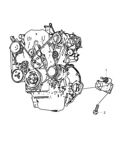 2004 Jeep Liberty Starter Compatible Diagram for 56041579AB