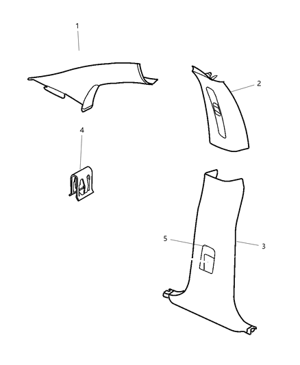 2002 Chrysler 300M Molding - A And B Pillar Diagram