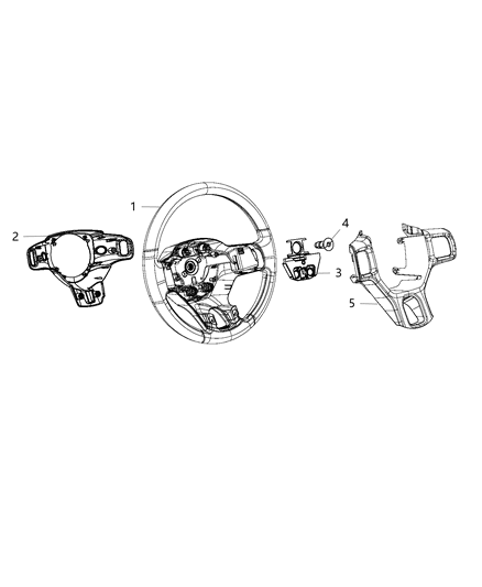 2013 Ram 3500 Bezel-Steering Wheel Switch Diagram for 5NN22LS4AA