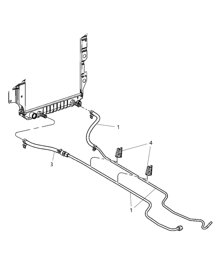 1999 Jeep Wrangler Transmission Oil Cooler & Lines Diagram