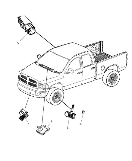 2010 Dodge Dakota Sensors Body Diagram