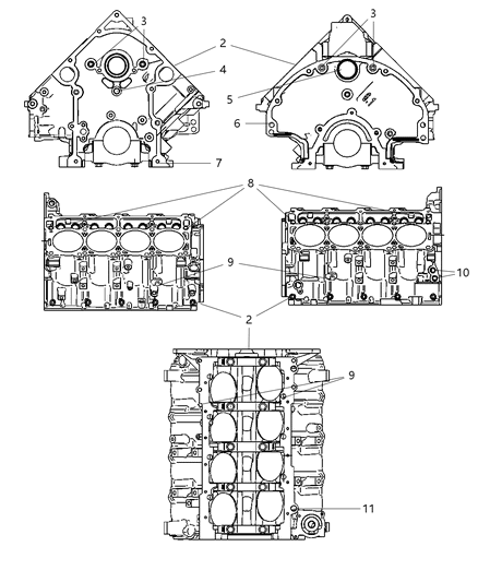 2007 Jeep Commander Cylinder Block & Hardware Diagram 3