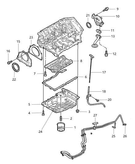 2002 Dodge Stratus Engine Oiling Diagram 3