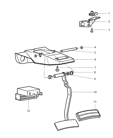 1999 Dodge Ram 1500 Bracket Brake Lamp Switch Diagram for 56045044AB