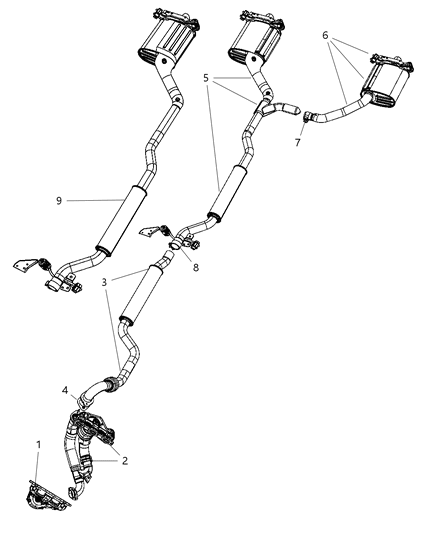 2007 Chrysler Pacifica Exhaust Muffler And Resonator Diagram for 4721554AE