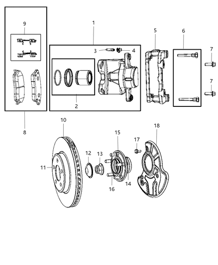 2018 Dodge Challenger Front Brakes Diagram 2