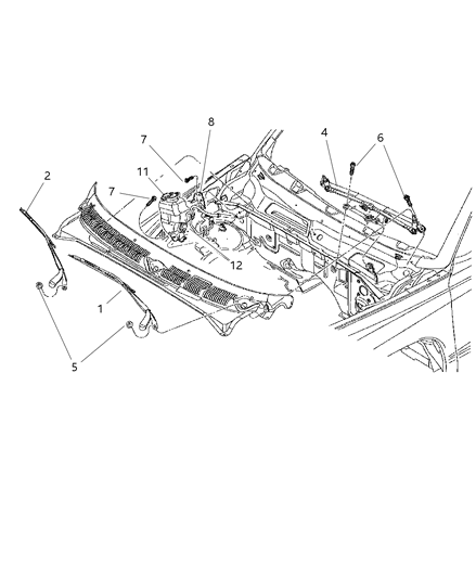 1999 Dodge Dakota Windshield Wiper & Washer Diagram