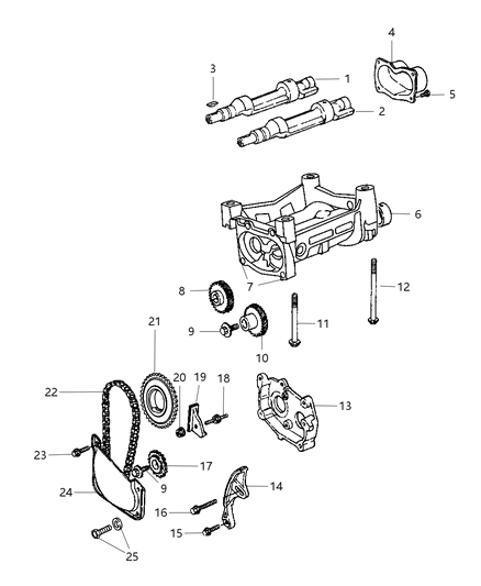 2006 Chrysler Sebring Pin-Crank Seal RETAINER/CARRIER Diagram for 5203466