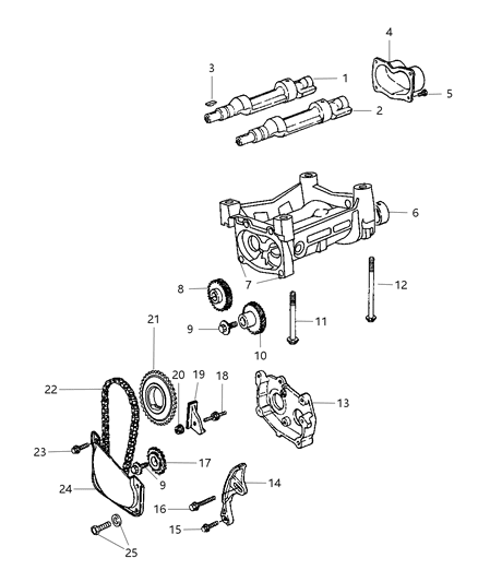 2006 Chrysler Sebring Balance Shafts Diagram 1