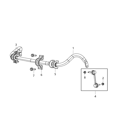 2011 Jeep Grand Cherokee Stabilizer Bar, Front Diagram