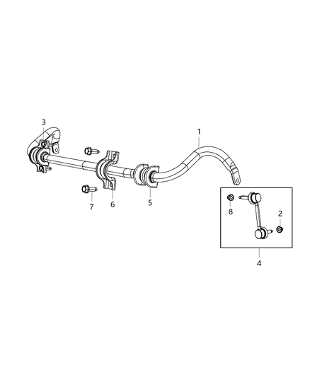 2011 Jeep Grand Cherokee Link-STABILIZER Bar Diagram for V8069655AC