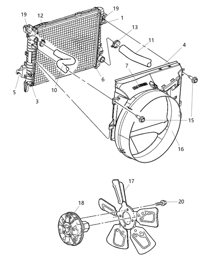 2006 Dodge Ram 2500 Hose-Radiator Diagram for 55056662AA