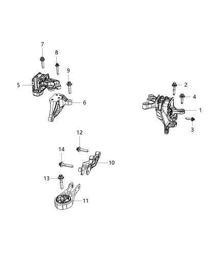 2019 Jeep Renegade Bolt-6 LOBE External Head Diagram for 68201193AA