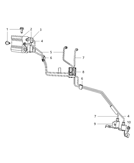 2010 Dodge Dakota Block-Brake Tube Diagram for 52013496AB