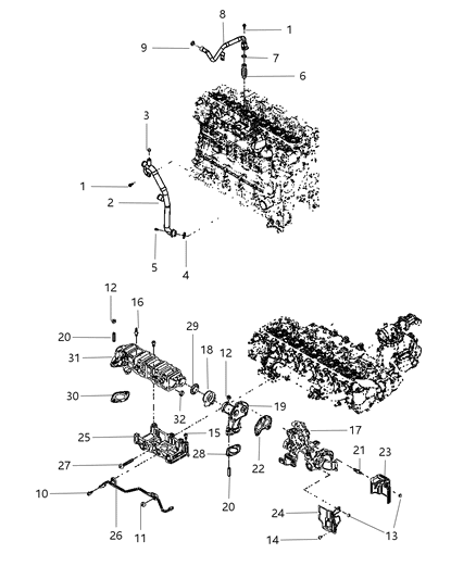 2010 Dodge Ram 3500 Pickup EGR Cooling System Diagram