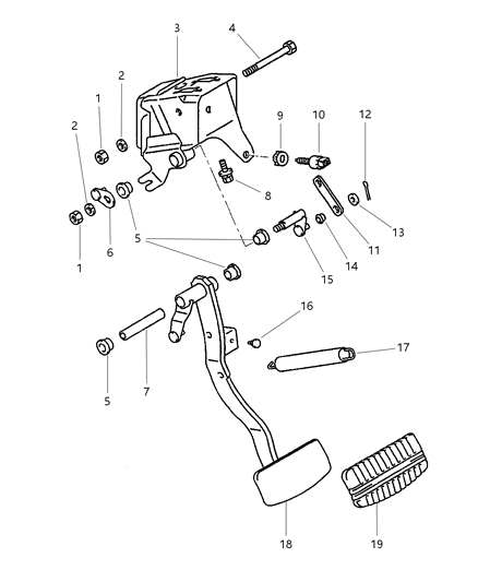 2000 Chrysler Sebring Coupe Brake Pedals Diagram