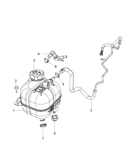 2016 Chrysler 200 Hose-COOLANT Bottle Outlet Diagram for 68104988AB