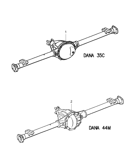 2003 Jeep Wrangler Axle Assembly, Rear Diagram