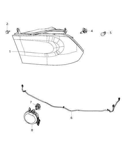 2018 Ram 3500 Park And Turn Headlamp Diagram for 68324933AB