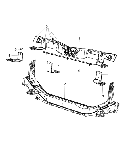 2015 Jeep Patriot CROSSMEMBER-Radiator Closure Panel Diagram for 5160196AG