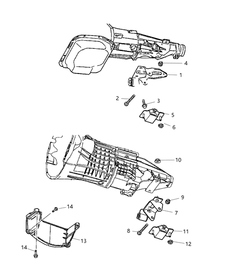 2001 Dodge Dakota Engine Mounting, Rear Diagram 3