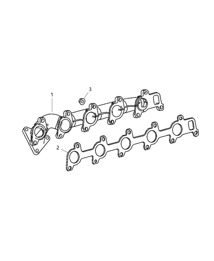 2004 Dodge Sprinter 2500 Gasket-Exhaust Manifold Diagram for 5117528AA