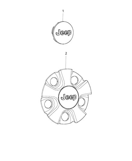 2020 Jeep Cherokee Wheel Covers & Center Caps Diagram