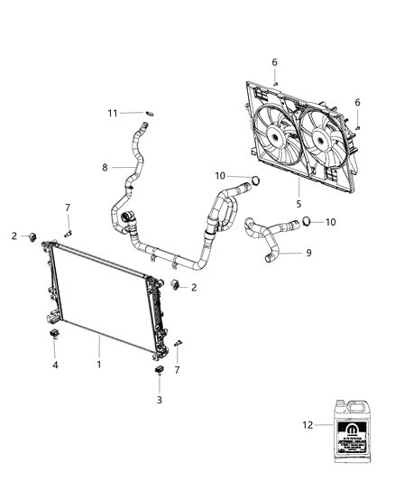 2016 Jeep Cherokee Radiator & Related Parts Diagram 3