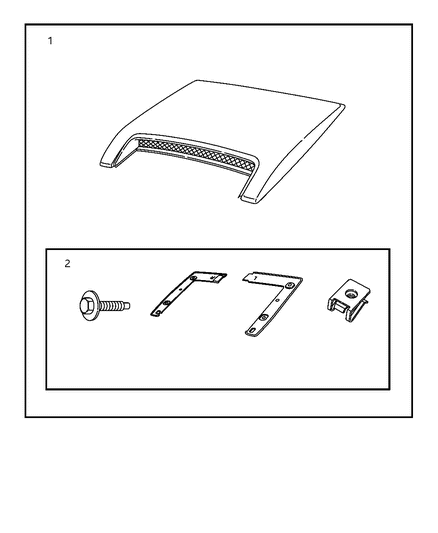 2007 Dodge Ram 2500 Scoop Kit-Hood Diagram for 82208934AB