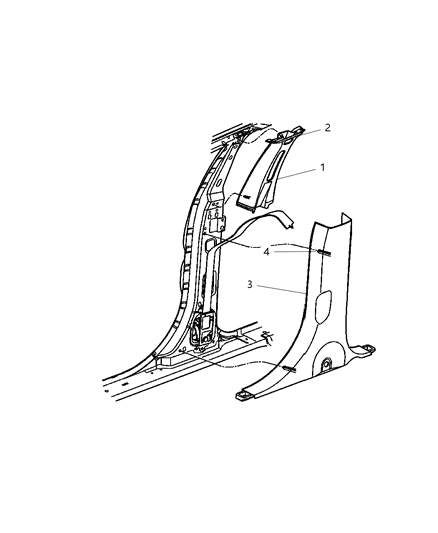 2004 Chrysler Pacifica Bracket-B-Pillar Diagram for 4719947AA