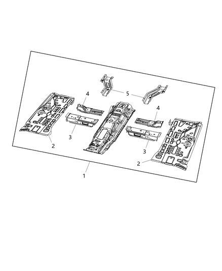 2018 Jeep Renegade Pan-Front Floor Diagram for 68250635AA