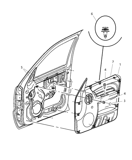 2003 Jeep Liberty Trim Panel, Front Door Diagram