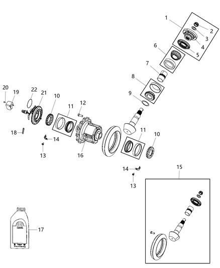 2020 Ram 2500 Differential Assembly, Rear Diagram 2