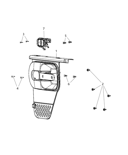 2016 Jeep Wrangler Rear Door Trim Panel Diagram 2