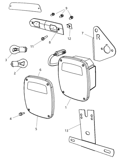 2010 Dodge Ram 3500 Lamps - Rear Diagram