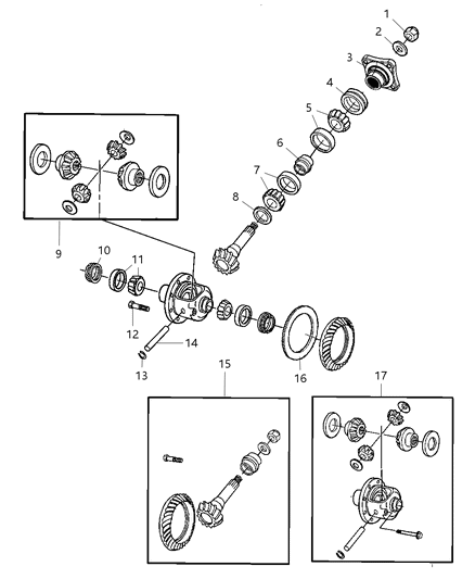 2008 Dodge Ram 3500 Differential Assembly , Rear Diagram 1