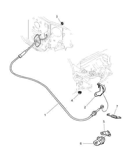 2003 Dodge Durango Transmission Shift Cable Diagram for 52110004AG