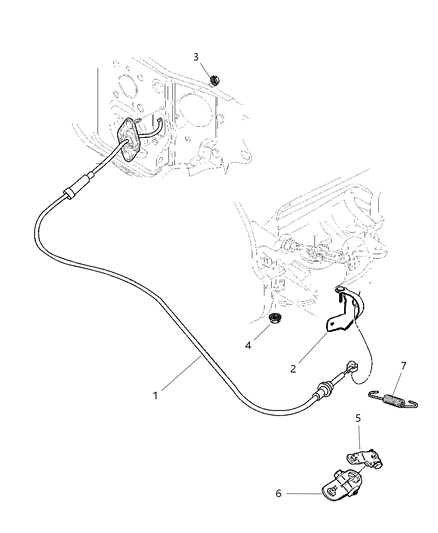 2003 Dodge Durango Transmission Shift Cable Diagram for 52110004AF