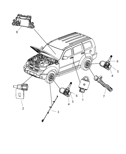 2007 Dodge Nitro Sensor (Body) Diagram