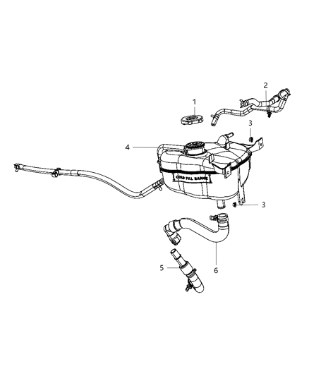 2015 Jeep Wrangler Coolant Recovery Bottle Diagram 1