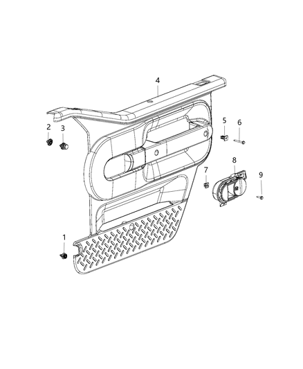 2018 Jeep Wrangler Front Door Trim Panel Diagram 2