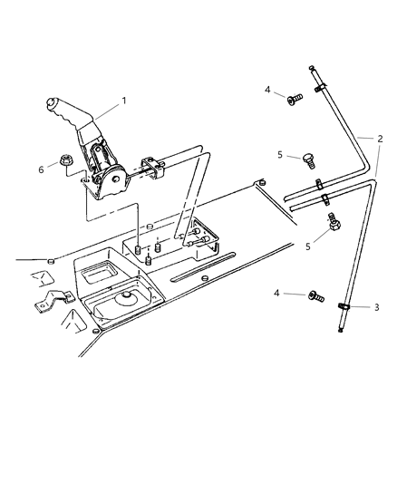 2000 Dodge Viper Lever Assembly & Cables Parking Brake Diagram