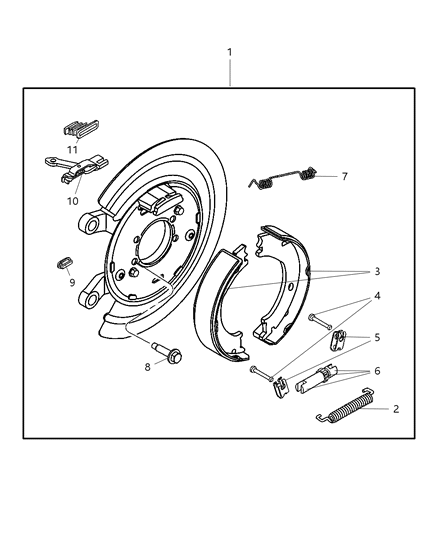 2009 Chrysler Aspen Park Brake Assembly, Rear Disc Diagram