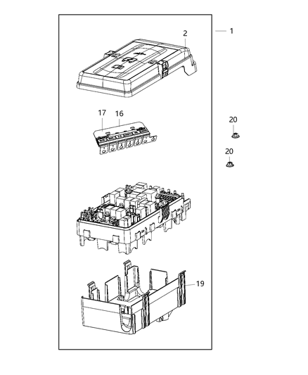 2020 Jeep Wrangler Center, Power Distribution Diagram 6