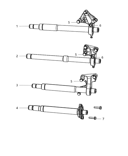 2007 Chrysler Sebring Intermediate Shafts Diagram