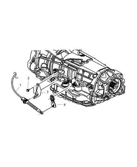 2010 Jeep Grand Cherokee Gearshift Lever , Cable And Bracket Diagram 1