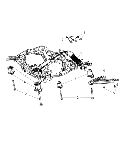 2011 Jeep Grand Cherokee Cradle, Front Suspension Diagram